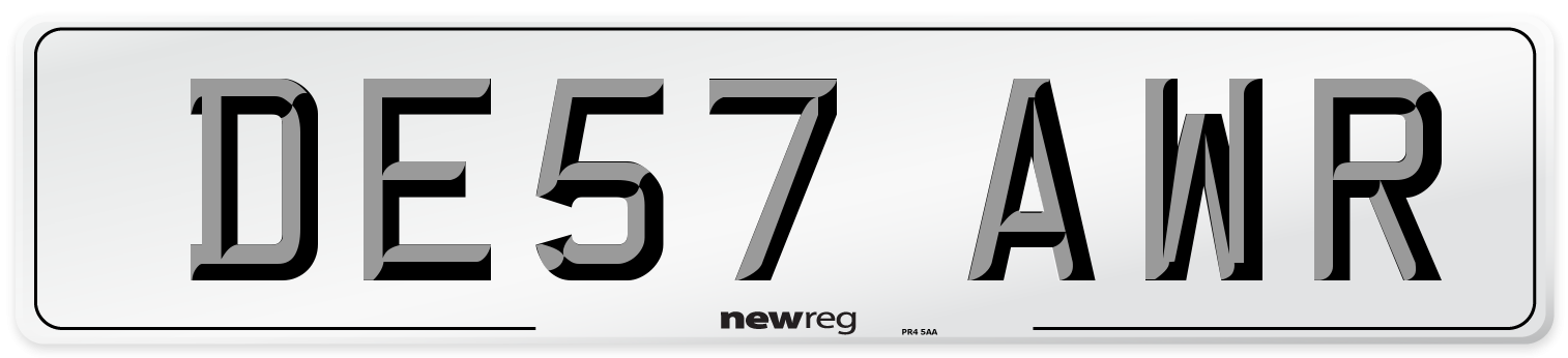 DE57 AWR Number Plate from New Reg